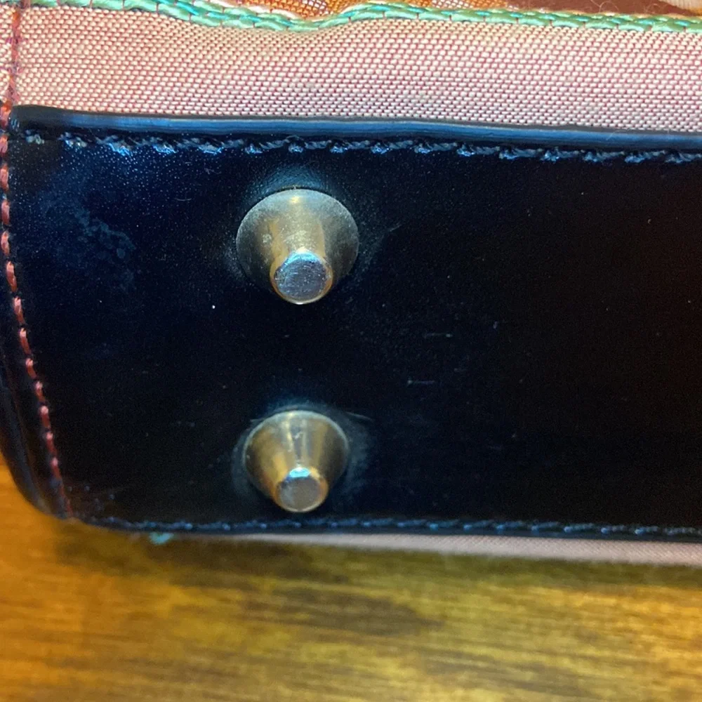 Vintage Kate Spade leather & clothe shoulder purse clutch bag